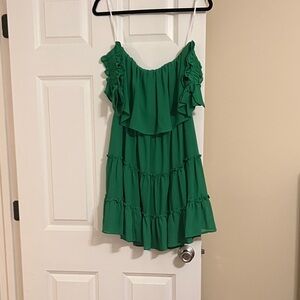 Lulu's Green Strapless Dress
